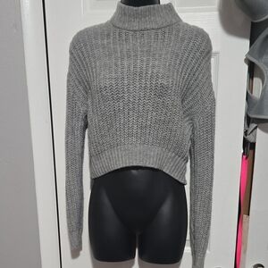 Divided Heather Gray Cowl Neck Sweater